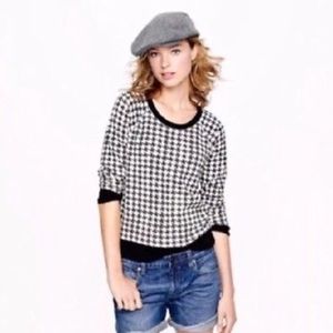 J. Crew Black and White Houndstooth Sweatshirt